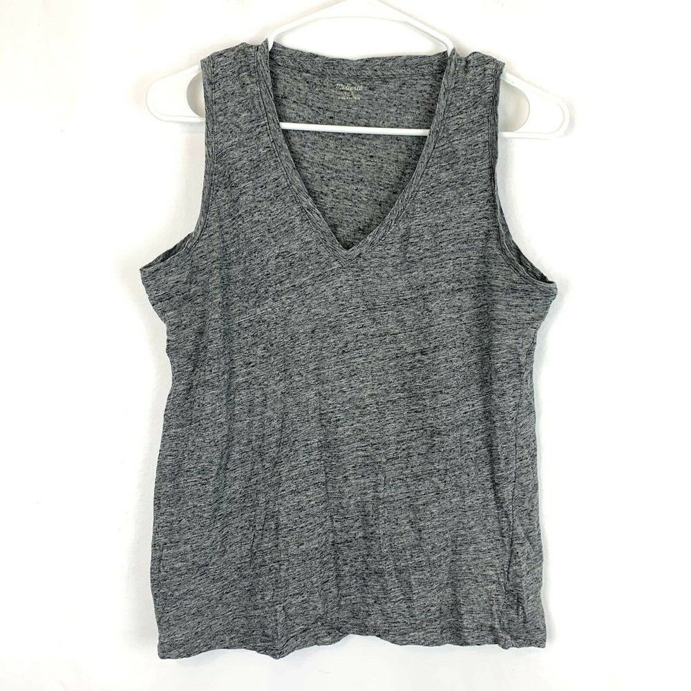 madewell gray spacedye vneck tank top small